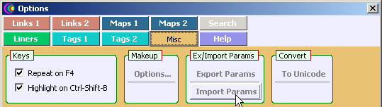 Importing parameters